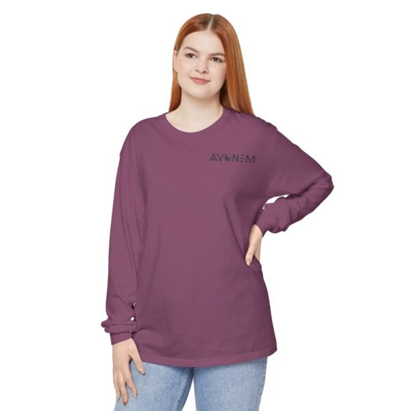 Avonem Women Garment-dyed Long Sleeve T-Shirt