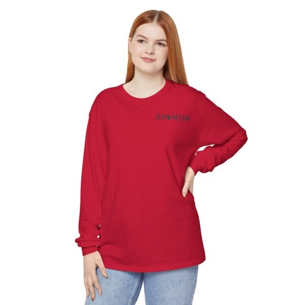 Avonem Women Garment-dyed Long Sleeve T-Shirt