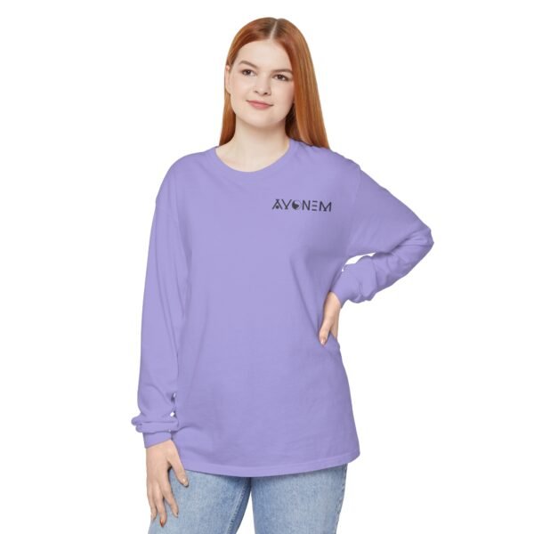 Avonem Women Garment-dyed Long Sleeve T-Shirt