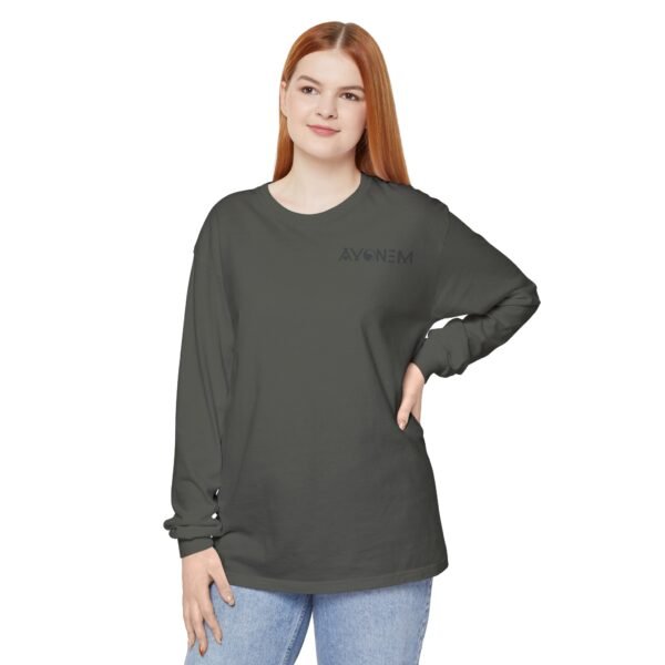Avonem Women Garment-dyed Long Sleeve T-Shirt