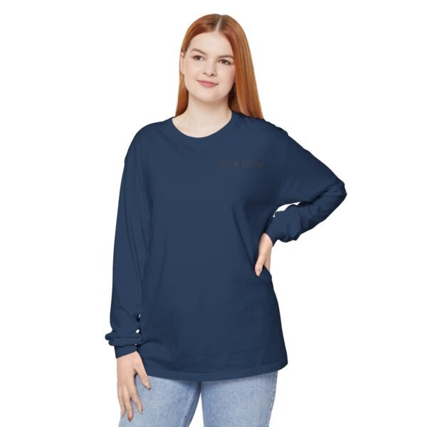 Avonem Women Garment-dyed Long Sleeve T-Shirt